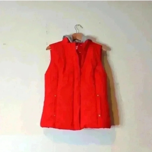 Justice Other - Justice Puffer Vest Girls Cotton Hood Front Zip Red